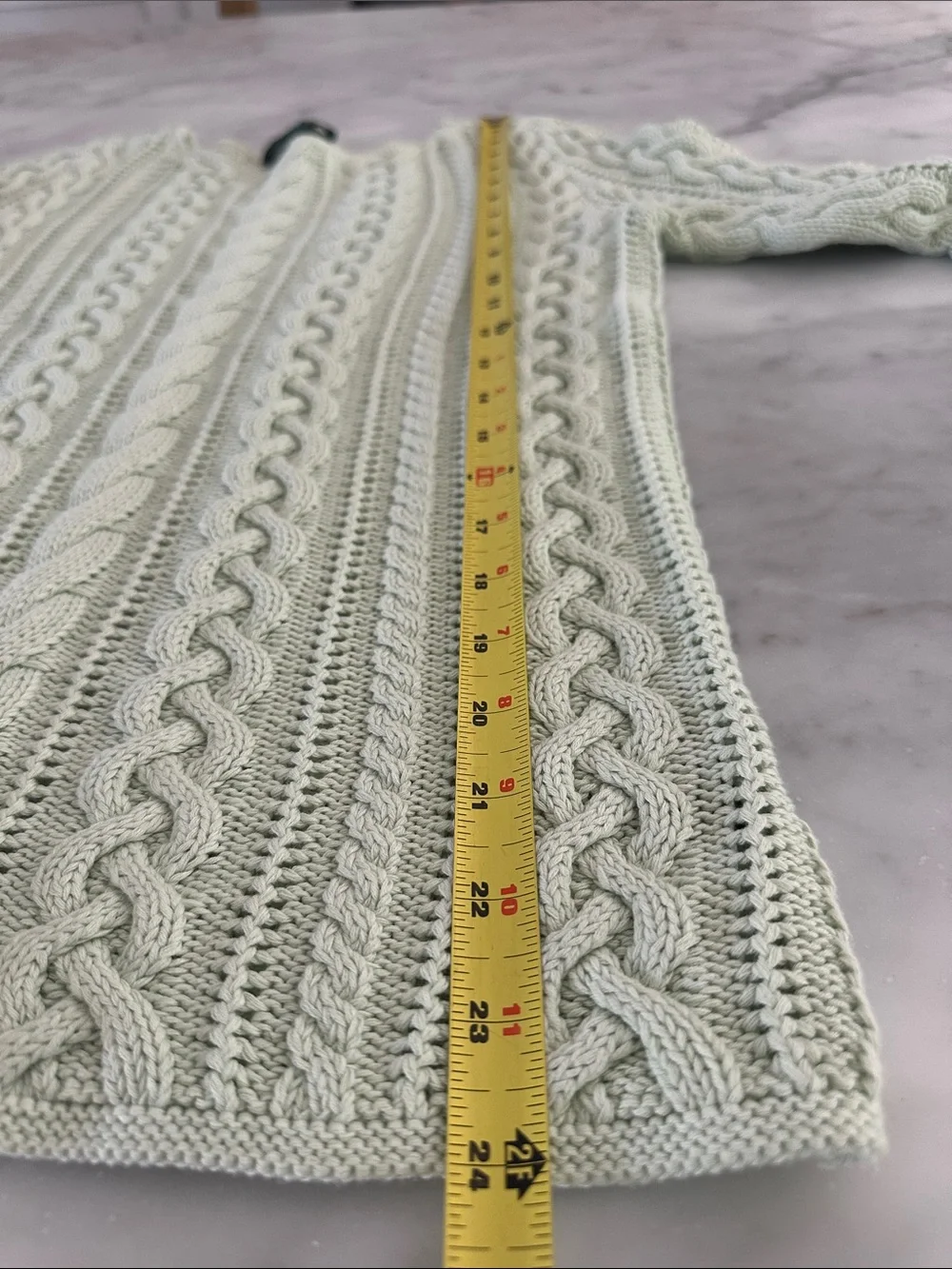 Ralph Lauren mint cotton Cable-Knit Crewneck tunic Sweater - Picture 7 of 7